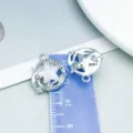 Ciondolo a stella marina argentata con resina e strass per gioielli fai da te - Bianco K Stella Marina Luccichio Fine (28169) / 1 Pezzo/Confezione (19x16mm) / Bianco