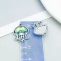 Colgante de cristal de medusa colorida para joyería DIY, vista frontal y trasera en regla - Medusa (28133) / 1 Pieza/Paquete (19*15mm) / Verde