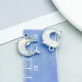 Colgante de delfín de aleación con cristal iridiscente para creación de joyas DIY - Delfín (28149) / 1 Pieza (15*13mm) / Blanco