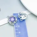 Pendaglio stella argento con resina viola e strass per gioielli fai da te - Bianco K Stella Marina Luccichio Fine (28171) / 1 Pezzo/Confezione (19x16mm) / Viola