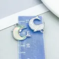 Colgante de delfín de aleación de plata con incrustación de vidrio para joyería DIY - Delfín (28152) / 1 Pieza (15*13mm) / Verde