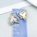 Dijes de esmalte de medusa y delfín en oro KC para creación de accesorios de bisutería DIY - Cola de Pez con Strass Irisado (28116) / 1 Pieza (17*14mm) / Oro KC / Azul