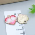Valentine heart-shaped enamel bird charm pendant for DIY jewelry making accessories - Heart Bird Wings (25174) / 1 Piece (14x15x1mm) / White