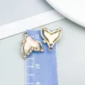 Colgante de medusa de aleación de oro KC con piedra rosa y cristales para joyas DIY - Cola de Pez con Strass Irisado (28118) / 1 Pieza (17*14mm) / Oro KC / Blanco