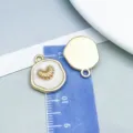 Ciondolo in smalto bianco perlato con bordo dorato su righello per fai-da-te - 海洋贝壳吊坠-样式1(28023)