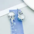 Colgante de medusa en aleación plateada con cúpula de cristal para joyería DIY - Medusa (28161) / 1 Pieza/Paquete (27*12mm) / Blanco
