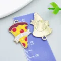 Pizza slice and bell shaped colorful enamel alloy charms for DIY jewelry - Pink Enamel Round Donut (24675) / 1 Piece (17*21mm)