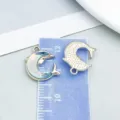 Colante de delfín en aleación de oro KC con vidrio irisado para bisutería artesanal - Delfín Irisado (28145) / 1 Pieza (15*13mm) / Oro KC / Azul