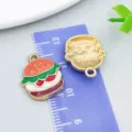 Cartoon hamburger enamel alloy pendant charm for DIY jewelry making - Coffee Enamel Burger (24685)
