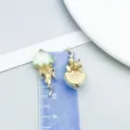 Colgantes de medusa y delfín de aleación de oro KC para joyería DIY con regla - Medusa con Purpurina Fina (28155) / 1 Pieza/Paquete (27*12mm) / KC Oro / Verde