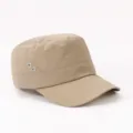Beige flat-top outdoor cap with mesh and eyelets, perfect for casual hiking and sun protection. - Adjustable / Khaki