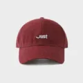 Lässige bestickte Baseballkappe für Damen, weinrote Baumwoll-Sonnenschutzmütze im Streetwear-Stil. - M (55-60cm) / Rot