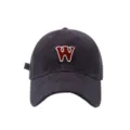 Gorra de béisbol gris oscuro ajustable con bordado W rojo, sombrero de sol casual para diario. - Gris Pizarra