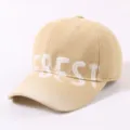 Gewaschene Vintage Buchstaben Baseball Cap, bequeme tiefe Krone für große Kopfumfänge. - Regulärer Kopfumfang (54-59 cm) / Khaki