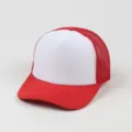 Rot-weiße Mesh-Trucker-Cap, atmungsaktive Baseballkappe für den Sommer im Freien. - Verstellbar / Rot