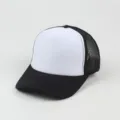 Schwarz-weiße Mesh Trucker Cap Sommer atmungsaktive Baseballcap für Damen und Herren - Verstellbar / Schwarz