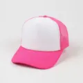 Rosa-weiße Mesh-Baseballcap, atmungsaktive Trucker-Mütze für Damen und Herren, Sonnenschutz. - Verstellbar / Fuchsia