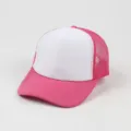 Atmungsaktive rosa-weiße Mesh Baseballcap, Sommer Outdoor Sonnenschutz Trucker Cap für Alltag. - Verstellbar / Dunkelrosa