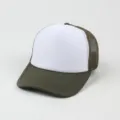 Weiße Front und armegrüne Mesh Baseballcap, atmungsaktiver Sommer Sonnenschutz Hut. - Verstellbar / Armeegrün