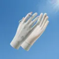Ice silk sun protection gloves for women summer driving outdoor UV resistant breathable - Gray