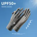 Women Summer Ice Silk Sun Protection Gloves UV Blocking Breathable Non-Slip Driving Gloves - Dark Gray
