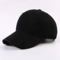 Klassische schwarze Baumwoll-Baseballkappe für Damen und Herren, lässige Sonnenkappe. - Reguläre Größe 55-59 / Schwarz