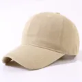 Klassische khaki Baumwoll Baseballkappe, weiches Design, lässige einfarbige Schirmmütze für Damen. - Reguläre Größe 55-59 / Khaki