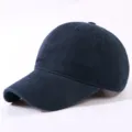 Classic navy blue cotton baseball cap for men and women, casual soft top sun shading duck tongue hat. - Navy Blue