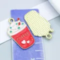 Kleurrijke cartoon koffiekop legering bedel met hartje voor DIY sieraden maken - Hart Room Koffie (27168) / 1 Stuks/Pak (24*14mm) / Rood