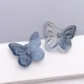 Elegant blue gradient glass butterfly beads for DIY necklace and bracelet jewelry - Butterfly (26975) / 1个装 (10x11mm) / Transparent Black Gold Foil