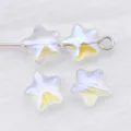 Transparent iridescent star glass beads with gold foil for DIY jewelry making - Transparent White Iridescent Style (26718)