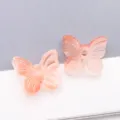 Gradient orange butterfly glass bead with a straight hole for DIY jewelry making - Transparent Orange
