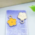 Yellow daisy flower charms with enamel finish for DIY handmade jewelry crafts. - Yellow Small Flower (14798) / 1 Piece (9x12mm)