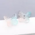 Pastel pink and blue gradient glass butterfly beads with straight holes for DIY jewelry - Transparent Blue Pink Gradient