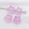 Lavender translucent star-shaped glass beads with gold foil for DIY jewelry making crafts - Frosted Purple Gold Splashed Style (26721)