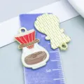 Emaille koffiefilter bedeltje van vergulde legering voor het maken van DIY sieraden - Koffie Druppelpot (27173)