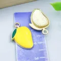 Yellow mango enamel alloy charm pendant for DIY handmade jewelry making SKU variant - 1 Piece/Pack (22x15mm)