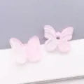 Two pink gradient butterfly lampwork beads with center hole for DIY jewelry making - Transparent Light Pink