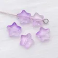 Purple translucent star beads with gold foil glitter for DIY jewelry making crafts - Transparent Purple Glitter Style (26725)