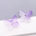 Purple gradient glass butterfly beads for DIY jewelry making and bracelet charms - Transparent Purple