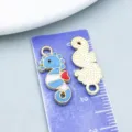 Lake blue enamel seahorse alloy charm pendant for DIY jewelry making - Lake Blue Gold Seahorse Style (16753) / 1 Piece (9x21mm)