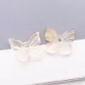Transparent gradient butterfly glass beads with gold glitter for DIY jewelry making - Transparent Champagne Gold Foil