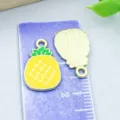 Yellow pineapple enamel pendant charm for DIY jewelry bracelet necklace accessories - 1 Piece/Pack (17x11mm)