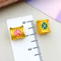 Colorful drip oil alloy cherry blossom clover spacer beads for bracelet jewelry DIY - Tube Bead (22695)
