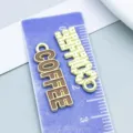 Goud en bruin emaille legering COFFEE tekst bedeltjes voor DIY sieraden accessoires - COFFEE Letterlabel (27185)