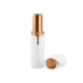 Compact and portable electric facial hair remover with sleek lipstick design for modern women. - White