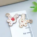 Heart Love letter oil-drop alloy charms for DIY jewelry making - Love Heart Letter (25187) / 1 Piece (14x16x1mm) / White