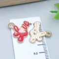 Red enamel Love letter heart charm pendant for DIY jewelry making - Love Heart Letter (25189) / 1 Piece (14x16x1mm) / Red