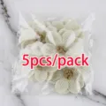 5pcs pack burlap daisy flowers trim for DIY crafts hair accessories sewing hats 6cm wide - Daisy Style / 5 Pieces/Pack (6cm) / Beige