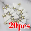 20pz 2.5cm nappe bianche con anelli dorati per creazione di gioielli fai da te e portachiavi - Bianco